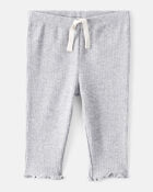 Baby Girl Knit Pull-On Pants - Grey, image 1 of 4 slides