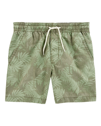 Kid Tropical Print Pull-On Bermuda Short - Green, 
