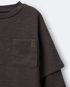 Toddler Boy Long-Sleeve Pocket Tee - Dark Grey, image 6 of 6 slides