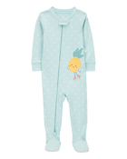 Baby Girl 1-Piece Pineapple 100% Snug Fit Cotton Footie Pajamas - Green, image 1 of 3 slides