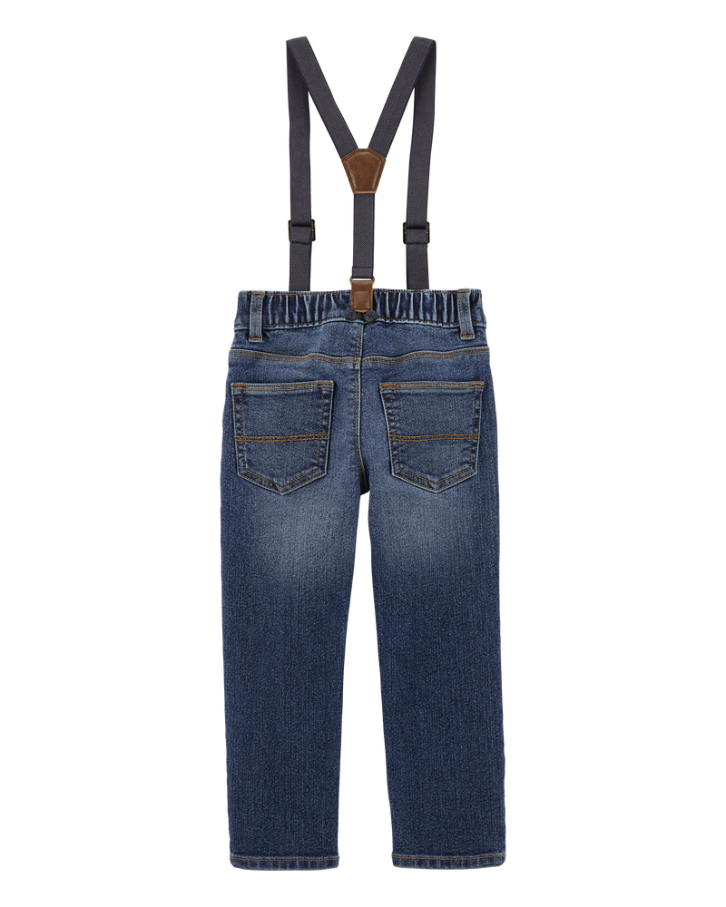 Toddler Boy Stretch Denim Suspenders, image 2 of 4 slides