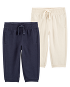 Baby 2-Pack French Terry Joggers, image 1 of 9 slides