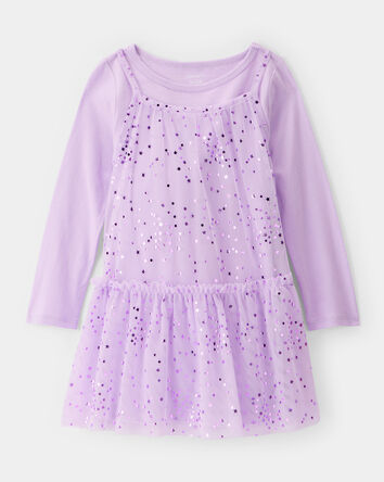 Toddler Girl Star Princess Tulle Dress - Purple, 