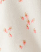 Baby Girl Heart Print Long-Sleeve Flannel Shirt - Cream, image 3 of 4 slides