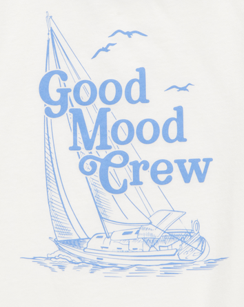 Kid Good Mood Crew Short-Sleeve Graphic Tee - White, 