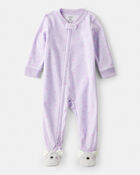 Toddler Girl Koala Loose Fit 1-Piece Pajamas - Purple, image 1 of 4 slides