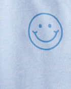 Girls 2-Piece Smiley Face Pullover Sweatshirt & Joggers Set - Blue, image 6 of 6 slides