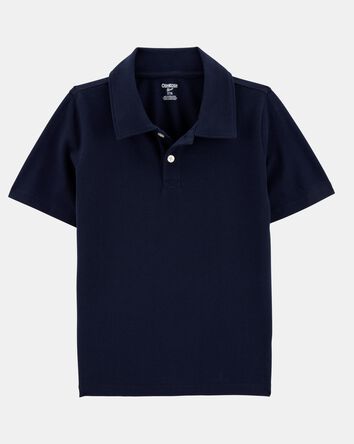 Boys Pique Uniform Polo Shirt - Navy, 