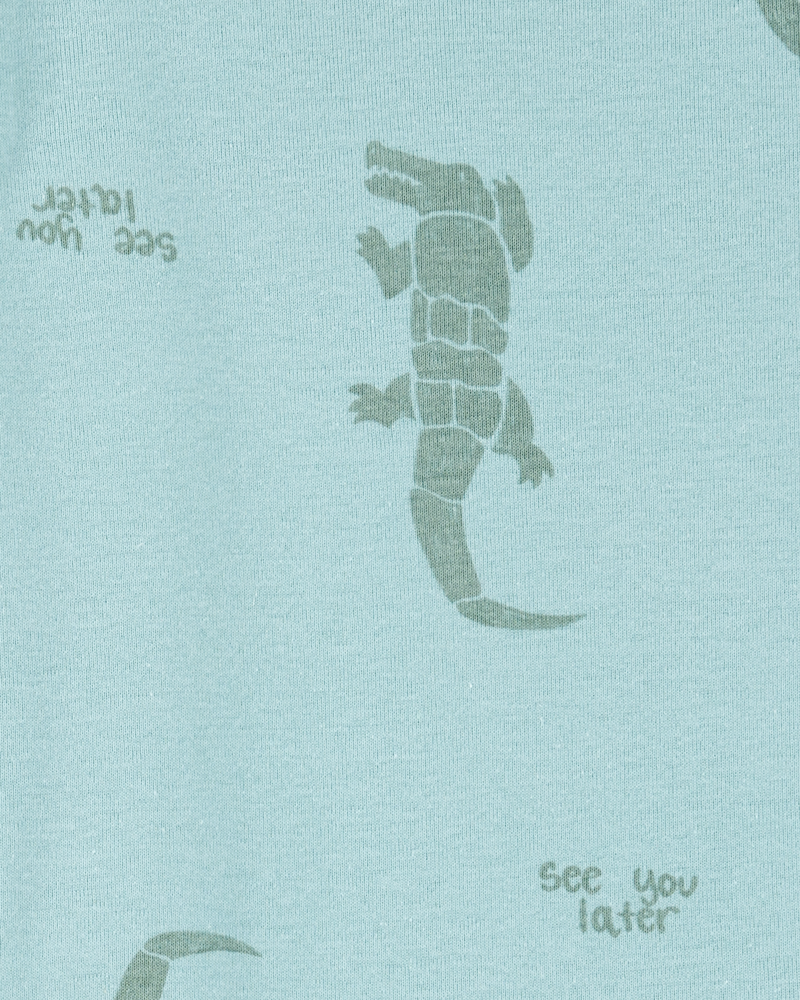 Toddler 4-Piece Snug Fit 100% Cotton Pajamas - Green/Blue, image 3 of 5 slides