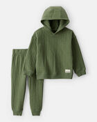 Toddler Boy 2-Piece Hooded Tee & Pant Set - Olive, image 1 of 3 slides