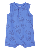 Baby Boy Hermit Crab Cotton Romper - Blue, image 1 of 3 slides