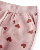 Baby Waffle Knit Set Made with Organic Cotton in Heart Print, image 3 of 5 slides