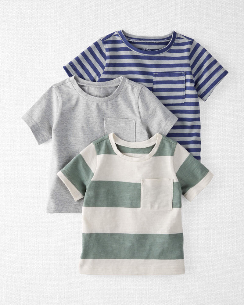 Baby 3-Pack Organic Cotton Pocket Tees, image 1 of 4 slides