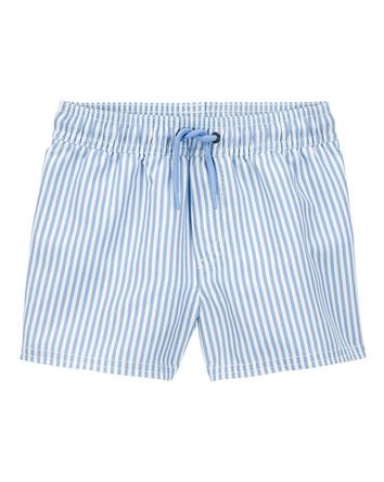 Toddler Boy Striped Swim Trunks - Blue, 