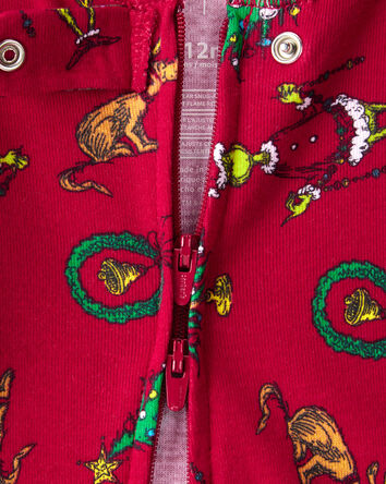 Baby Dr. Seuss&trade; The Grinch Print 100% Cotton Long-Sleeve Snug Fit 1-Piece Pajamas - Red, 