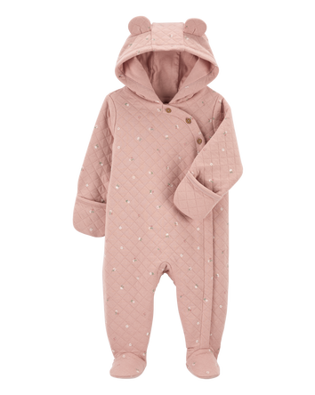 Baby Hooded Quilted Jumpsuit, 