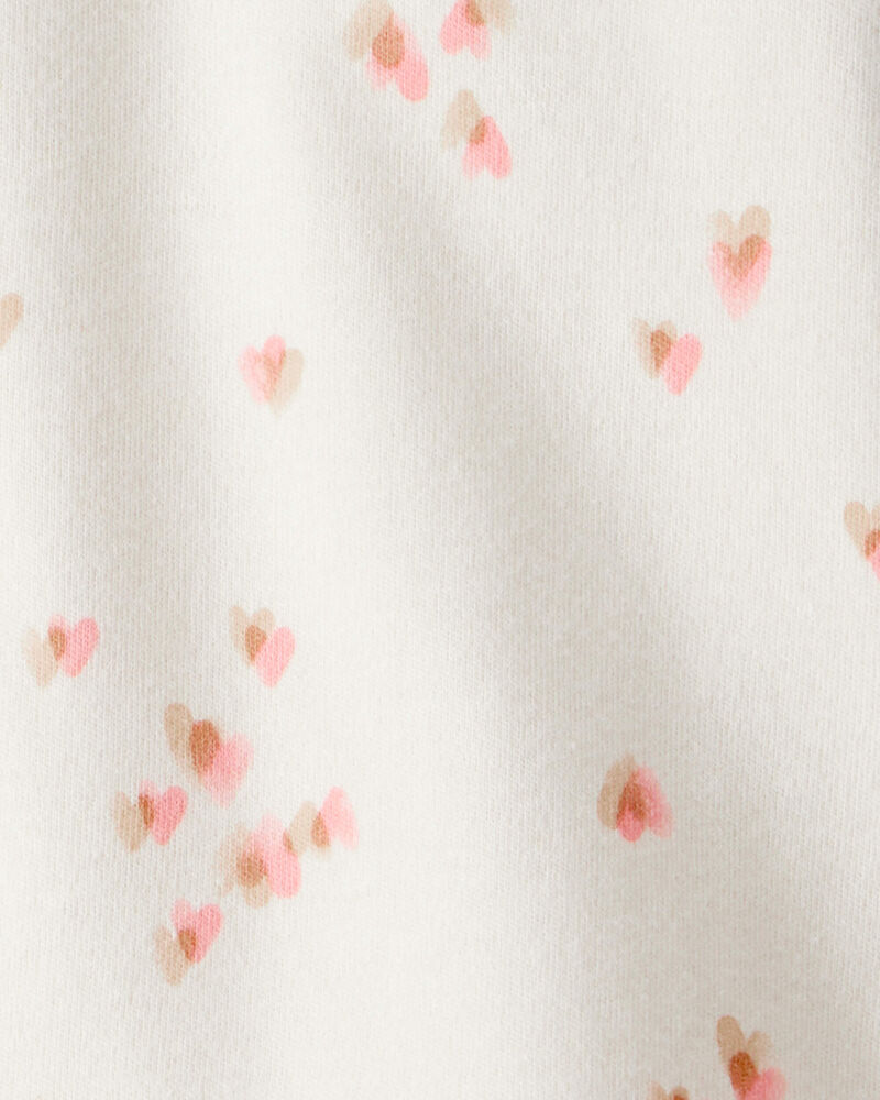 Toddler Girl Heart Print Long-Sleeve Flannel - Cream, image 3 of 4 slides