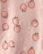 Toddler Girl Organic Cotton Pajamas in Peach Print, image 3 of 5 slides