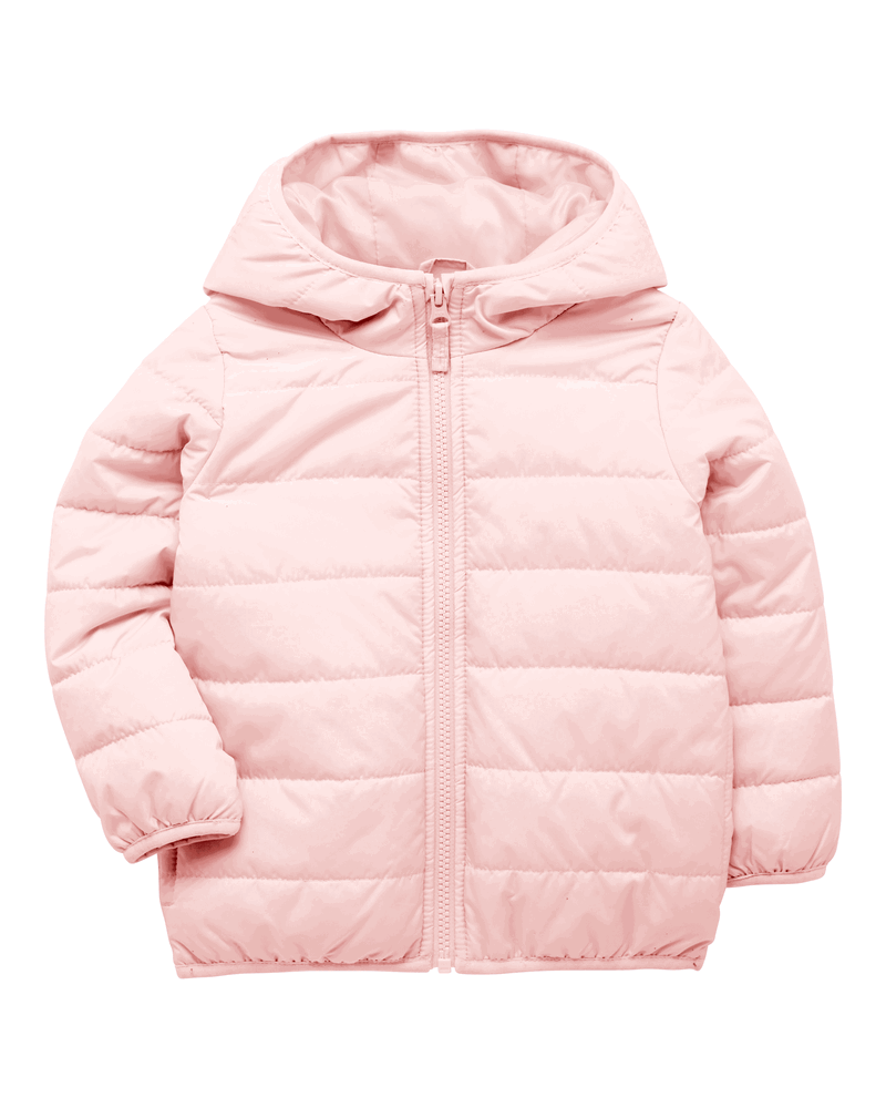 Baby Packable Hooded Puffer Jacket - Pink, image 2 of 5 slides