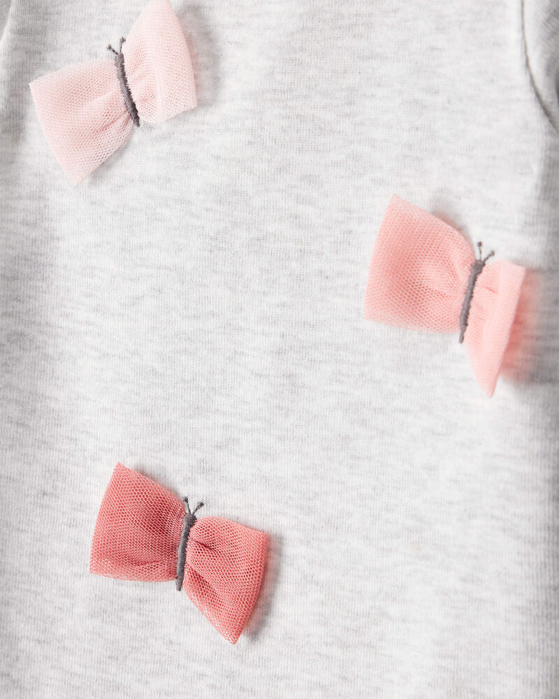 Baby Girl 2-Piece Butterfly Long-Sleeve Bodysuit & Pant Set - Grey, image 2 of 5 slides