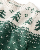 Baby Organic Cotton Evergreen Fair Isle Sweater , image 2 of 4 slides