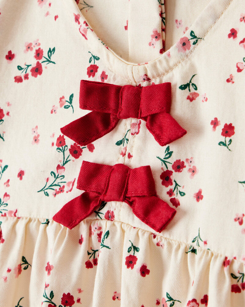 Baby Girl Floral Print 100% Cotton Long-Sleeve Top - Ivory, image 2 of 4 slides