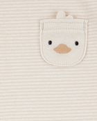 Baby 4-Piece Striped Duck Outfit Set - Brown, image 3 of 4 slides