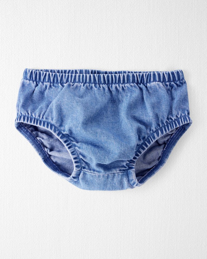 Baby Girl Organic Cotton Denim Dress, image 3 of 6 slides