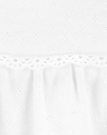 Baby Pointelle Short-Sleeve Bodysuit - White, 