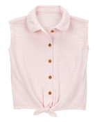 Baby Solid Sleeveless Fashion Top - Pink, image 1 of 3 slides