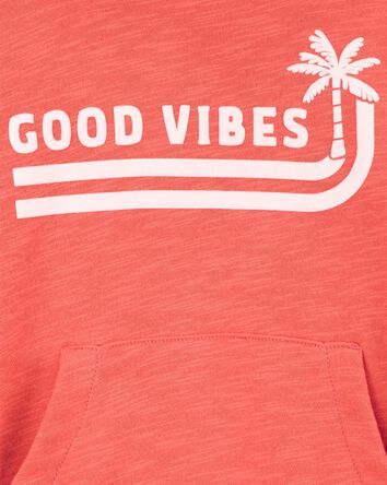 Toddler Palm Tree Knit Hoodie - Orange, 