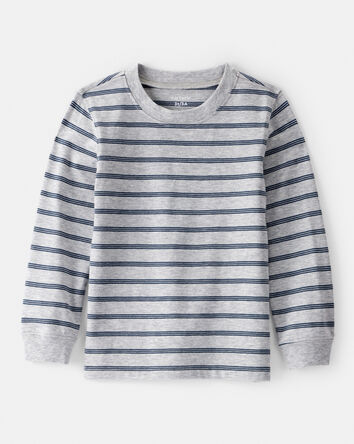 Toddler Boy Striped Long-Sleeve Tee - Grey, 
