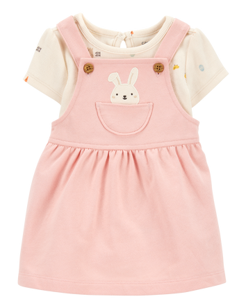 Baby Girl 2-Piece Bunny Bodysuit & Jumper Set - Pink, 