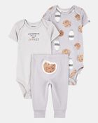Baby 3-Piece Milk & Cookies Little Character Set&reg; - Grey, image 1 of 6 slides