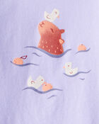 Toddler Girl Capybara Long-Sleeve Graphic Tee - Purple, image 2 of 3 slides