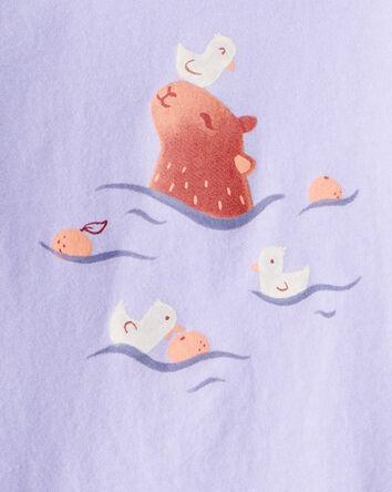 Toddler Girl Capybara Long-Sleeve Graphic Tee - Purple, 