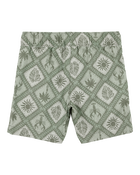 Toddler 2-Piece Tile Print Button-Down Shirt & Drawstring Shorts Set - Green, image 6 of 8 slides