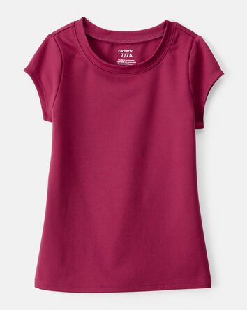 Girls Short-Sleeve Fashion Top - Burgundy, 