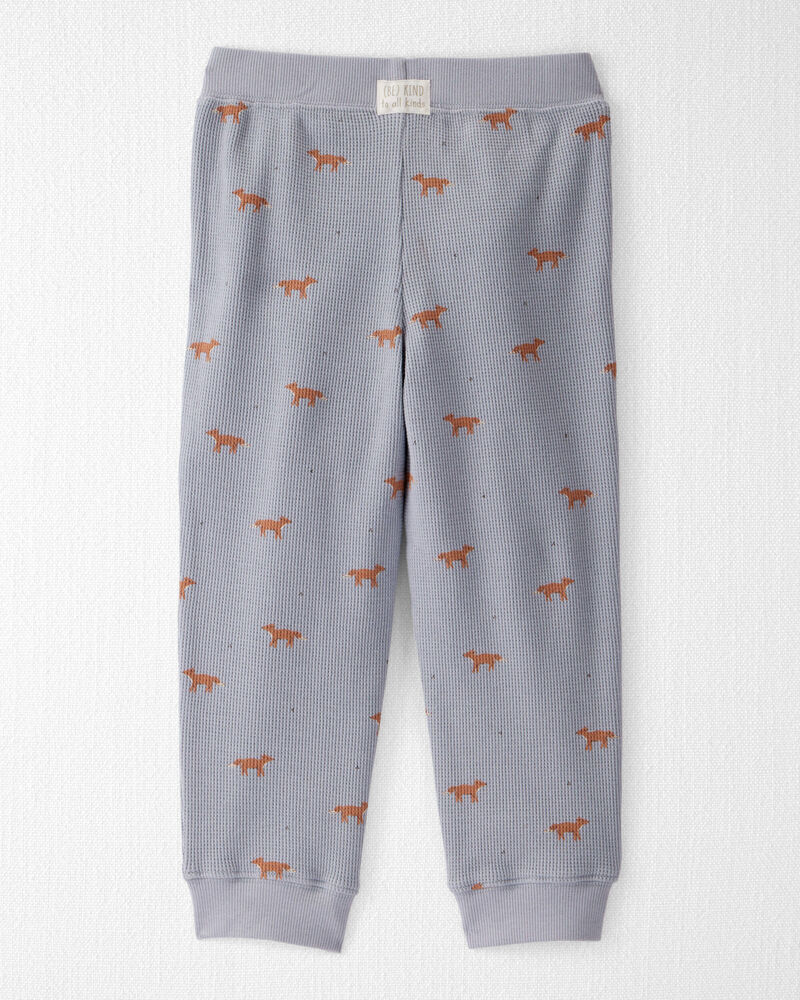 Toddler Organic Cotton Waffle Knit Set in Shadow Fox Print, image 3 of 5 slides