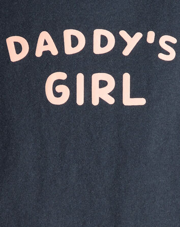 Baby Girl "Daddy's Girl" Cotton Long-Sleeve Graphic Bodysuit - Navy Blue, 