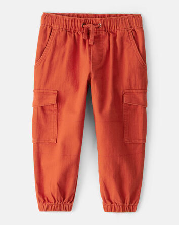 Toddler Boy Cotton Fashion Cargo Pants - Orange, 