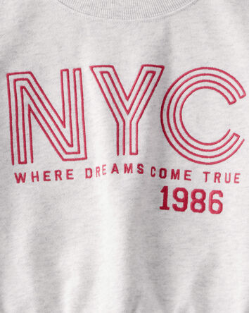 Kid Oversized New York City Graphic Sweatshirt - Grey, 