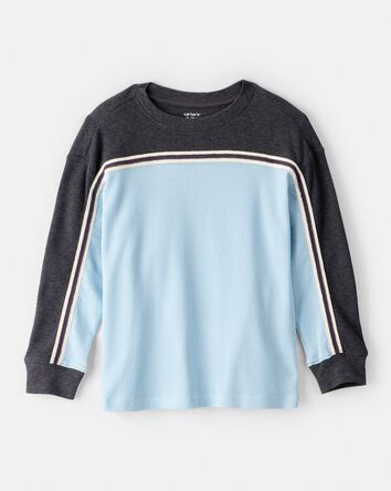 Boys Colorblock Thermal Long-Sleeve Tee - Blue/Grey, 