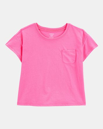 Kid Solid Short-Sleeve Fashion Top - Pink, 
