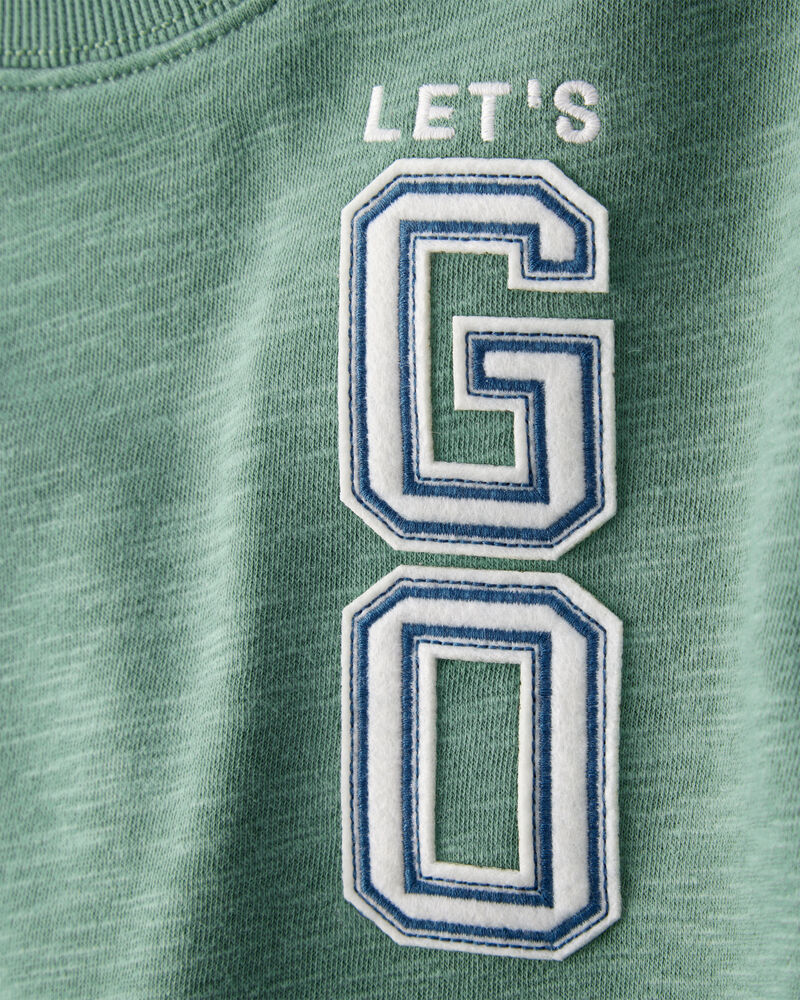 Toddler 2-Piece French Terry Sweatshirt & Pull-On Jogger Set - Green, image 3 of 5 slides