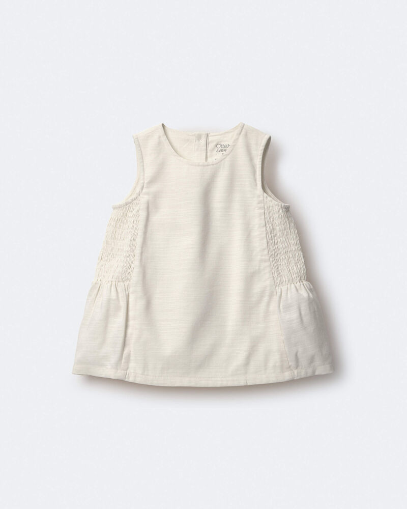 Toddler Girl Smocked Top - Cream, image 2 of 6 slides