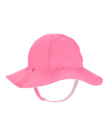 Baby Girl Reversible Solid Swim Hat - Pink/White, 
