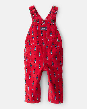 Baby Nutcracker Corduroy Overalls - Red, 