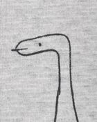 Toddler Boy Dinosaur Print Snug Fit Cotton 1-Piece Pajamas - Heather, image 2 of 4 slides