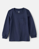 Toddler Boy Long-Sleeve Pocket Tee - Navy, image 1 of 3 slides